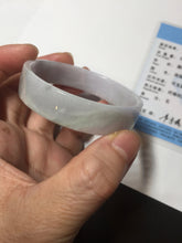 Load image into Gallery viewer, 51mm Certified Type A 100% Natural light purple/white square Jadeite Jade bangle BN94-2711