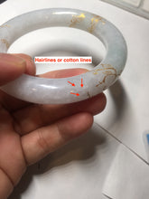 Load image into Gallery viewer, 59.2mm Certified 100% Natural type A light green/purple carved and golden-painted chubby round cut Jadeite Jade bangle PA167-4923