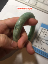 Load image into Gallery viewer, 54.8mm Certified Type A 100% Natural sunny green gray Jadeite Jade bangle PA120-9887