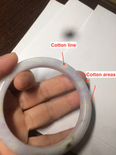 Load image into Gallery viewer, 59mm Certified type A 100% Natural white/light purple Jadeite bangle AC75-0312