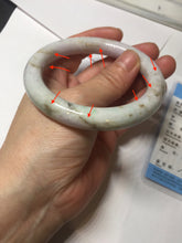 Load image into Gallery viewer, 58.5mm Certified Type A 100% Natural light green/sunny green/brown/black chubby round cut Jadeite bangle PD86-1096