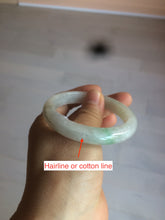 Load image into Gallery viewer, 52.5 mm Certified Type A 100% Natural sunny green/white Jadeite jade bangle m97-5059