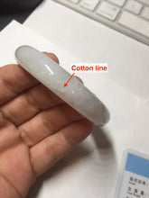 Load image into Gallery viewer, 54.2mm certified 100% natural Type A icy watery light watermelon rind oliy light green/purple/brown( 淡瓜油青) jadeite jade bangle BQ3-8153