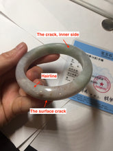 Load image into Gallery viewer, 56.5mm certified 100% natural Type A light green purple red(FU LU SHOU) jadeite jade bangle PC136-9157