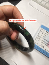 Load image into Gallery viewer, 58.5mm Certified 100% natural Type A dark green/black jadeite bangle PD30-9770