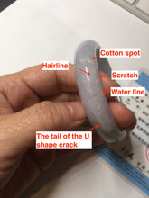 Load image into Gallery viewer, 55.4mm certified Type A 100% Natural icy watery green/purple Jadeite Jade bangle AU16-0853