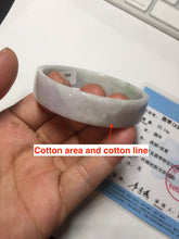 Load image into Gallery viewer, 51mm Certified Type A 100% Natural light purple/white square Jadeite Jade bangle BN96-2709