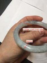 Load image into Gallery viewer, 58.2mm certified Type A 100% Natural icy light green white with green floating flowers round cut Jadeite Jade bangle BS63-7349