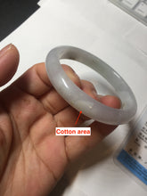 Load image into Gallery viewer, 57.5mm Certified Type A 100% Natural icy watery white purple black brown seaweeds and golden sand Jadeite Jade bangle H160-7068