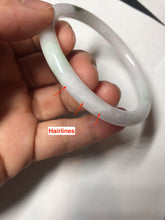 Load image into Gallery viewer, 55.8mm certified 100% natural white sunny green purple slim round cut jadeite jade bangle BL90-4666
