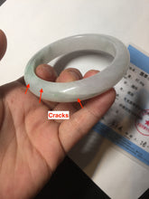 Load image into Gallery viewer, 56.4mm Certified Type A 100% Natural sunny green/white Jadeite Jade bangle BP51-3875