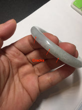 Load image into Gallery viewer, 55.5mm certified Type A 100% Natural light green/purple round cut Jadeite Jade bangle BK77-3787