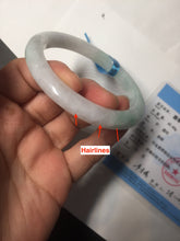 Load image into Gallery viewer, 56.5mm certified 100% natural type A white/light green white purple jadeite jade bangle AH96-0543