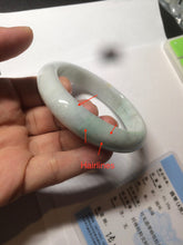Load image into Gallery viewer, 58.4mm certified Type A 100% Natural light green white Jadeite Jade bangle AF90-2939