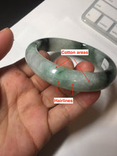 Load image into Gallery viewer, 60.3mm certified type A 100% Natural green/black Jadeite Jade bangle BM42-8565