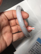 Load image into Gallery viewer, 58.5mm certified type A 100% Natural  light green/purple round cut Jadeite Jade bangle BM83-0021