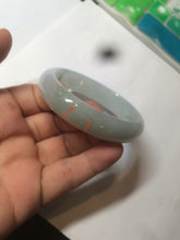 Load image into Gallery viewer, 49mm Certified Type A 100% Natural light green white oval Jadeite Jade bangle AX56-0365