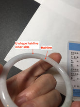 Load image into Gallery viewer, 56.5mm 100% natural Type A light green white round cut jadeite jade bangle BL89-4671