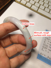 Load image into Gallery viewer, 54mm Certified type A 100% Natural white/light purple round cut Jadeite bangle AC77-0319