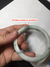 Load image into Gallery viewer, 57.5mm Certified 100% natural Type A green/white jadeite jade bangle BM32-9745