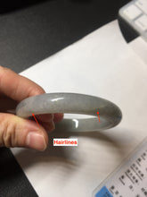 Load image into Gallery viewer, 53mm 100% natural certified dark green/gray jadeite jade bangle BM53-8655