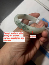 Load image into Gallery viewer, 55.5mm Certified type A 100% Natural light green with green flying flowers Jadeite bangle D131-4024