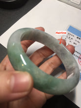 Load image into Gallery viewer, 60.2mm certified type A 100% Natural green/black/red chubby Jadeite Jade bangle B119-9123