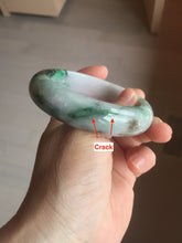 Load image into Gallery viewer, 58mm Certified 100% natural Type A green/purple chubby jadeite jade bangle PB98-8975