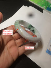 Load image into Gallery viewer, 60mm certified 100% natural type A green white  jadeite jade bangle AY75-1734