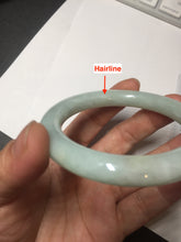 Load image into Gallery viewer, 54.9mm certified natural 100% natural Type A light green round cut jadeite jade bangle BP18-4995