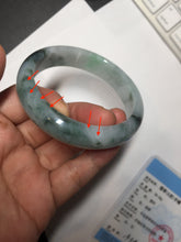 Load image into Gallery viewer, 57mm Certified Type A 100% Natural sunny green/dark green Jadeite Jade bangle AM94-2724