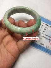 Load image into Gallery viewer, 51.5mm certified Type A 100% Natural sunny green purple oval Jadeite Jade bangle BS29-4436