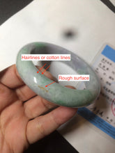 Load image into Gallery viewer, 58.3mm Certified 100% natural Type A sunny green/purple/yellow(Fu Lu Shou) chubby jadeite jade bangle AK55-1188