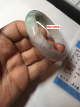 Load image into Gallery viewer, 52.8mm Certified Type A 100% Natural dark green/white/purple Jadeite Jade bangle BL83-4052