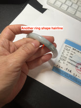 Load image into Gallery viewer, 52.5mm certified natural 100% natural Type A light green/white slim jadeite jade bangle BS91-6677