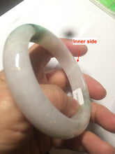 Load image into Gallery viewer, 57mm Certificated Type A 100% Natural white/sunny green/purple jadeite jade bangle C90-9145