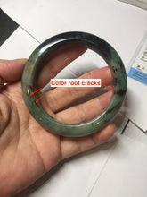 Load image into Gallery viewer, 58.7mm Certified 100% natural Type A dark green/sunny green/black/red/brown jadeite bangle PD81-9784
