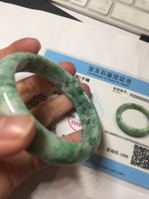 Load image into Gallery viewer, 56.7mm certified 100% natural Type A sunny green white jadeite bangle PD151-6268