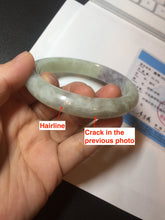 Load image into Gallery viewer, 61.5mm Certified Type A 100% Natural white/light purple/green Jadeite Jade bangle BF122-1926