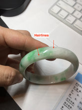 Load image into Gallery viewer, 58mm Certified Type A 100% Natural sunny green/white Jadeite Jade bangle BN16-7069
