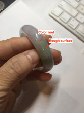 Load image into Gallery viewer, 50mm certified 100% natural Type A icy watery light green purple oval jadeite jade bangle PB208-2840