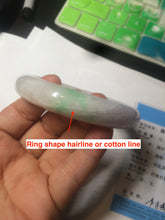 Load image into Gallery viewer, 59.5mm Certificated Type A 100% Natural white/sunny green/purple jadeite jade bangle H114-9141