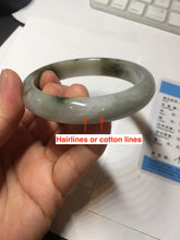 Load image into Gallery viewer, 57.7mm certified Type A 100% Natural dark green brown white with floating seaweed Jadeite Jade bangle BS24-7692