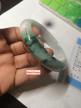 Load image into Gallery viewer, 57.7mm certificated Type A 100% Natural sunny green/white/purple Jadeite Jade bangle AY49-4128