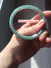 Load image into Gallery viewer, 59mm Certified Type A 100% Natural light green/blue/brown slim round cut Guatemala Jadeite bangle BS56-4639