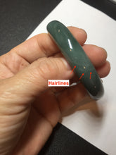 Load image into Gallery viewer, 57.8mm Certified Type A 100% Natural deep sea green/blue/gray/black Guatemala Jadeite bangle GL33-2-5738