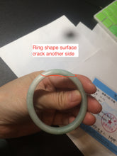 Load image into Gallery viewer, 49mm certified 100% natural Type A light green/white oval jadeite jade bangle BG27-5447