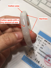 Load image into Gallery viewer, 55.6mm certified 100% natural Type A icy watery light purple white slim jadeite jade bangle BP16-2698