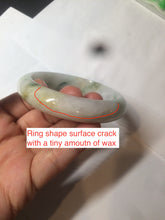 Load image into Gallery viewer, 58mm certified 100% natural light green/purple/yellow (Fu Lu Shou) jadeite jade bangle AZ135-1464