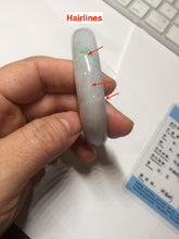 Load image into Gallery viewer, 55.4mm certified Type A 100% Natural light purple with green floating flowers Jadeite Jade bangle AU11-1260